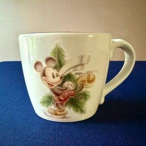Disney Holiday Mickey Skating Mug Christmas Collectible Vintage Style